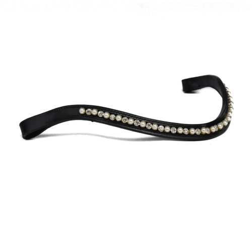 Browband with white stones and pearls